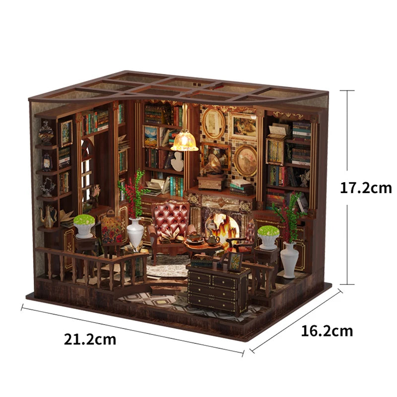 Maison Miniature Kit Bois Meublée Lumineuse