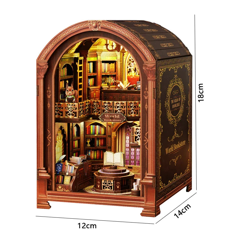 Maison Miniature Book Nook Kit Bois