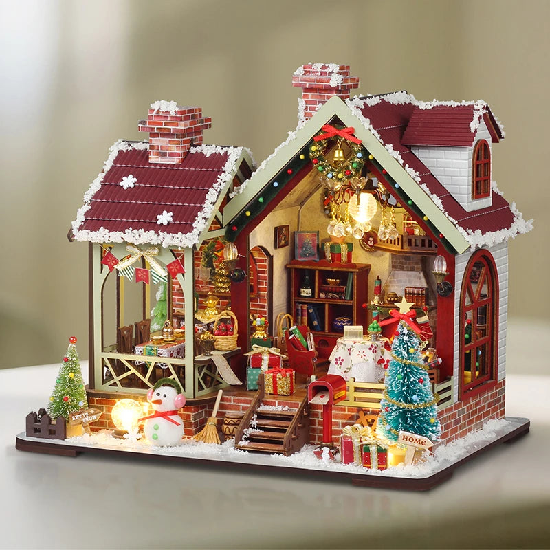Maison Miniature Kit Bois Meublée Lumineuse