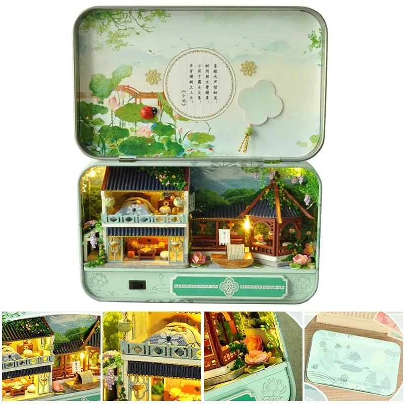 Maison Miniature Boîte Théâtre DIY Lumineux Japonais