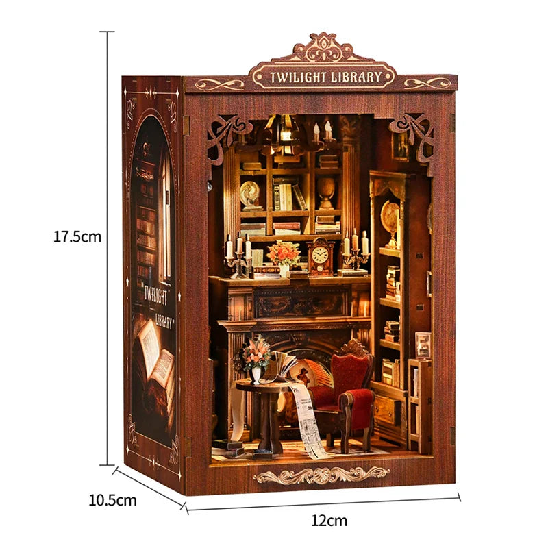 Maison Miniature Book Nook Kit Bois