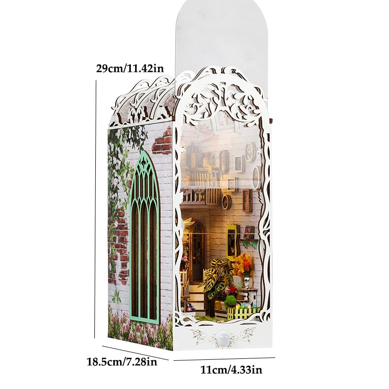 Maison Miniature DIY Book Nook Jardin LED