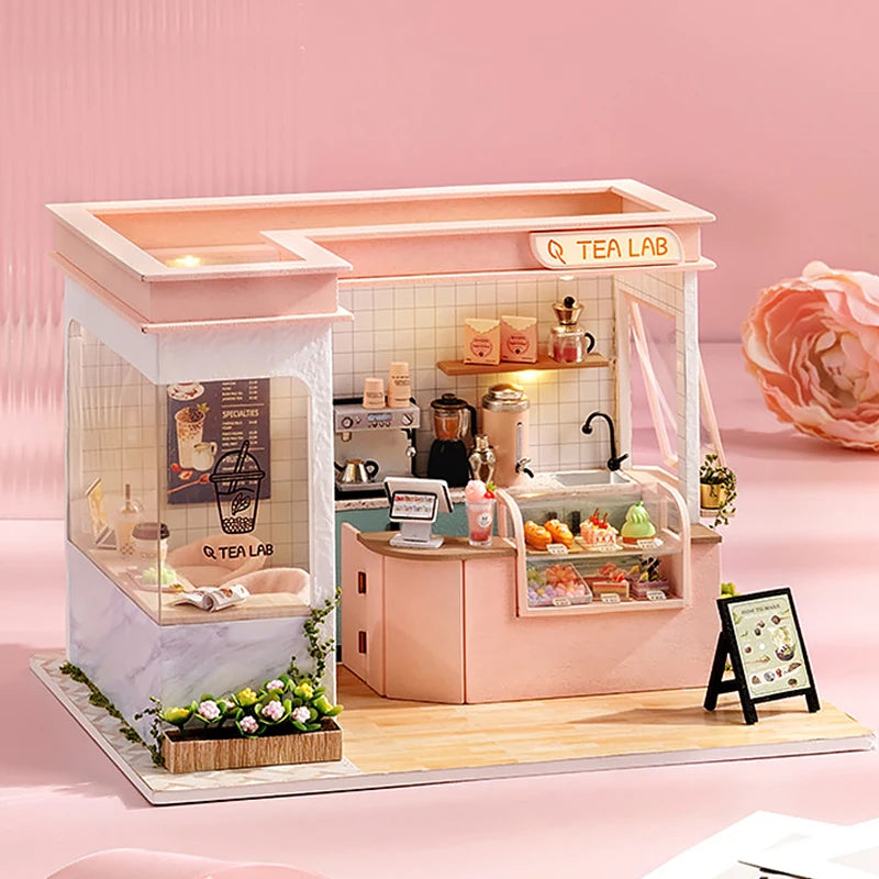 Maison Miniature Kit Bois Café