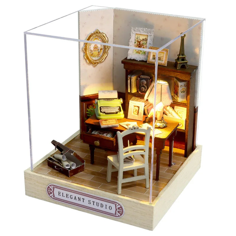 Maison Miniature DIY Kit Meublée Bois