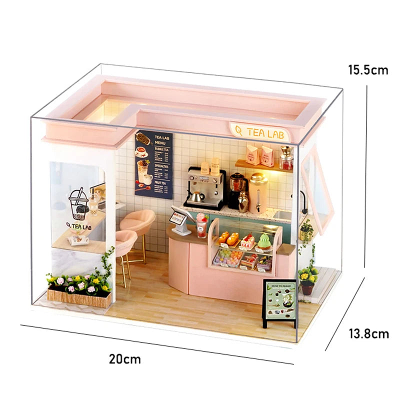 Maison Miniature DIY Jardin Book Nook LED