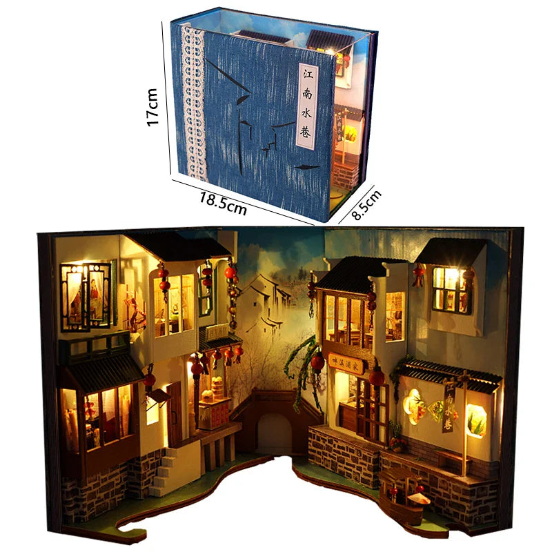 Maison Miniature Book Nook DIY Lumineuse Adulte