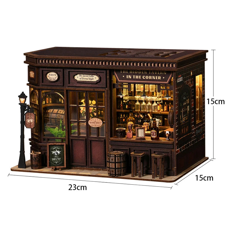 Maison Miniature Kit Bois Meubles Lumière