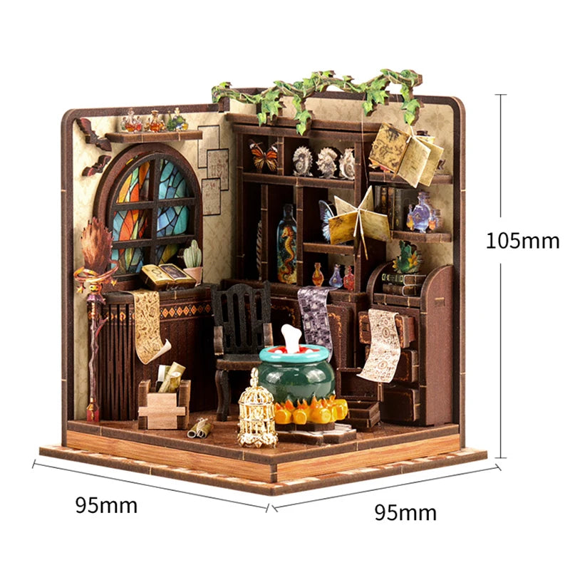 Maison Miniature Kit Bois Meublée Lumineuse