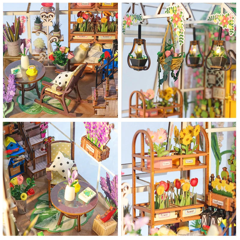 Maison Miniature DIY Book Nook Jardin Lumineux