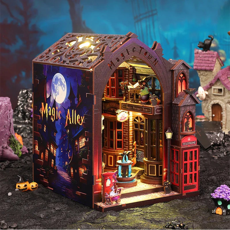 Maison Miniature Book Nook Kit Bois