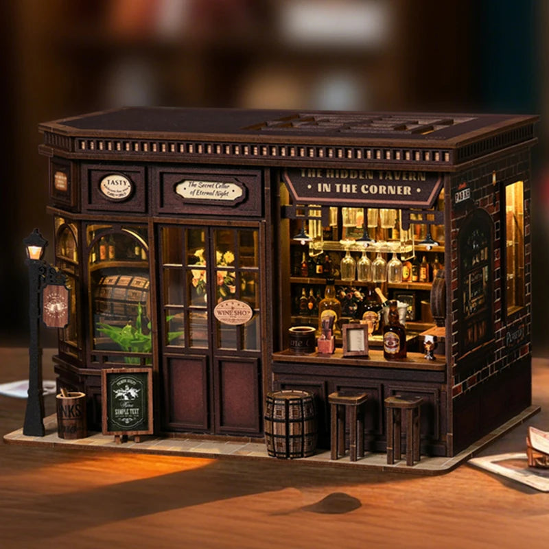 Maison Miniature Kit Bois Meublée Lumineuse