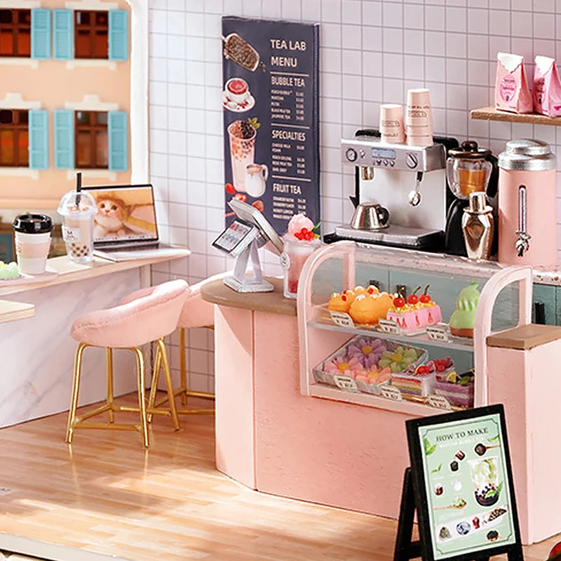 Maison Miniature Kit Bois Café